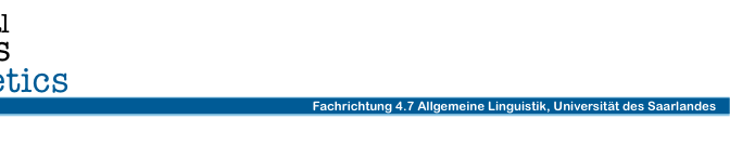 Computational Linguistics & Phonetics